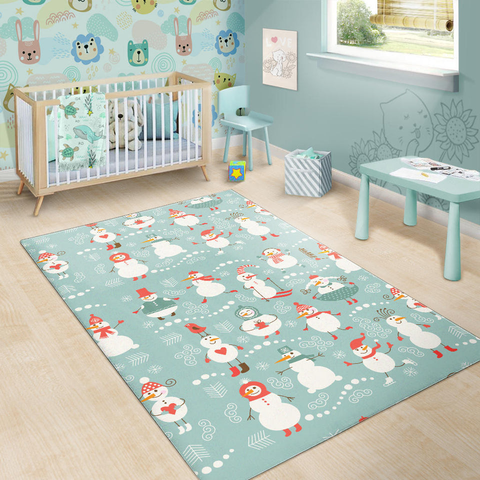 Cute Snowman Pattern Area Rug