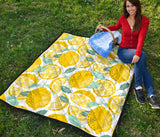 Lemon Design Pattern Premium Quilt