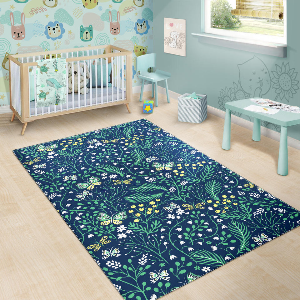 Butterfly Leaves Pattern Area Rug