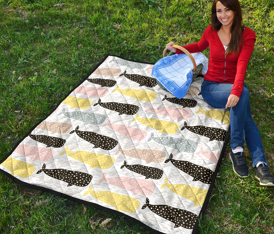 Whale Dot Pattern Premium Quilt