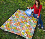 Chemistry Periodic Table Pattern Print Design 01 Premium Quilt