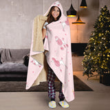 Poodle Dog Pink Color Theme Hooded Blanket