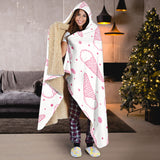 Hand Drawn Ice Cream Pattern Hooded Blanket
