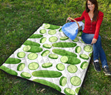 Cucumber Whole Slices Pattern Premium Quilt