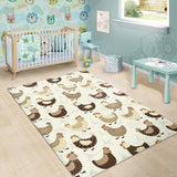 Cute Rooster Chicken Cock Area Rug
