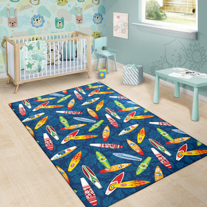 Surfboard Pattern Print Design 01 Area Rug