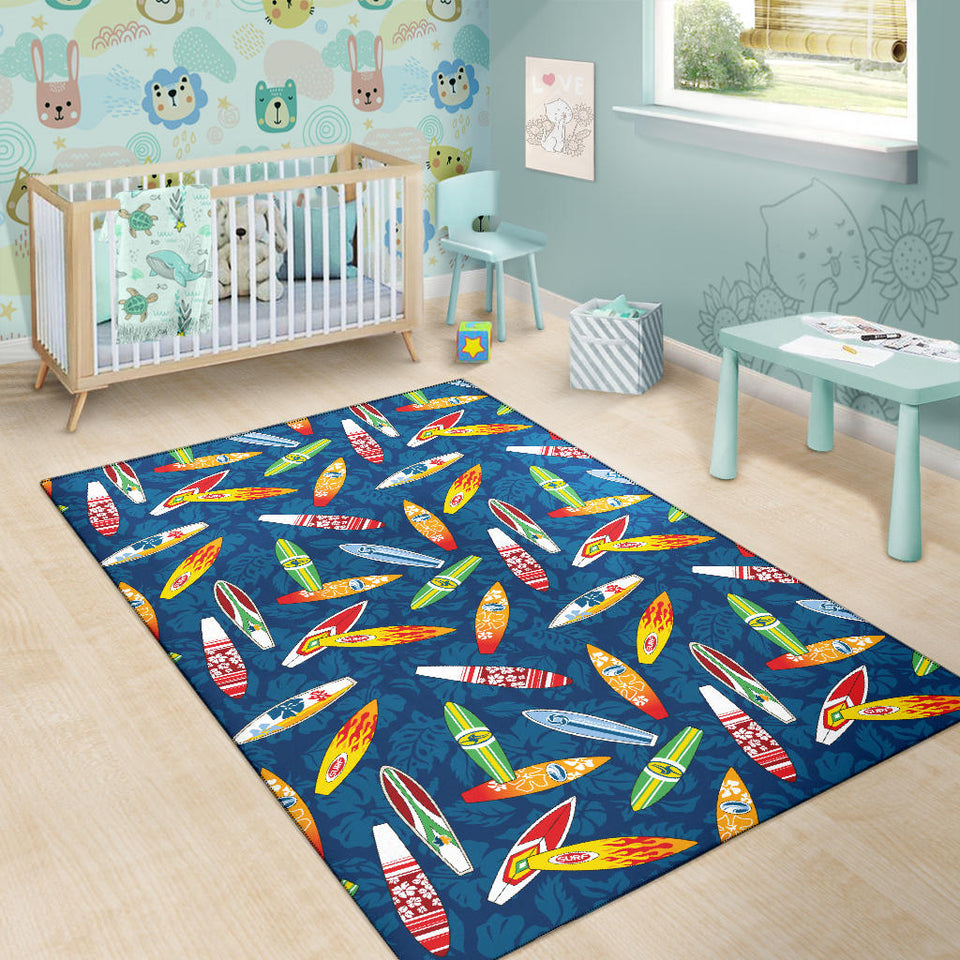 Surfboard Pattern Print Design 01 Area Rug