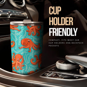 Octopus Turquoise Background Tumbler