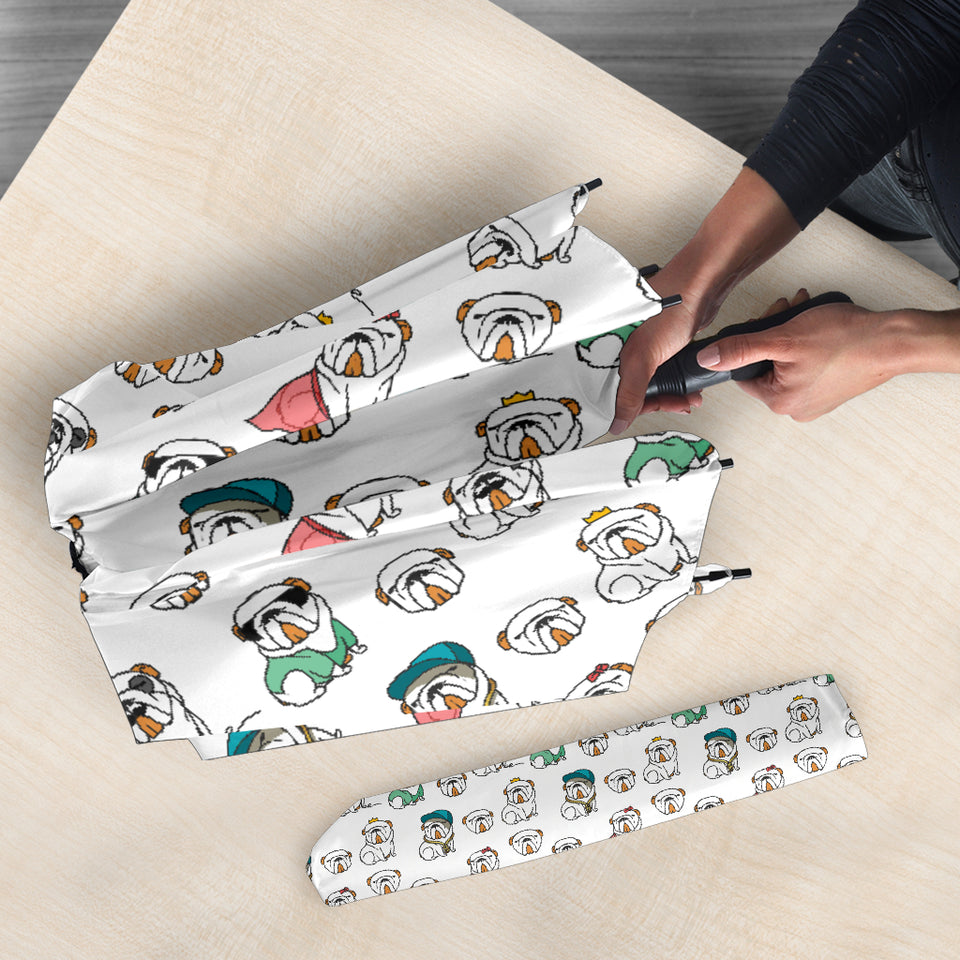English Bulldog Pattern Print Design 03 Umbrella