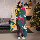 Camel Pattern Hooded Blanket