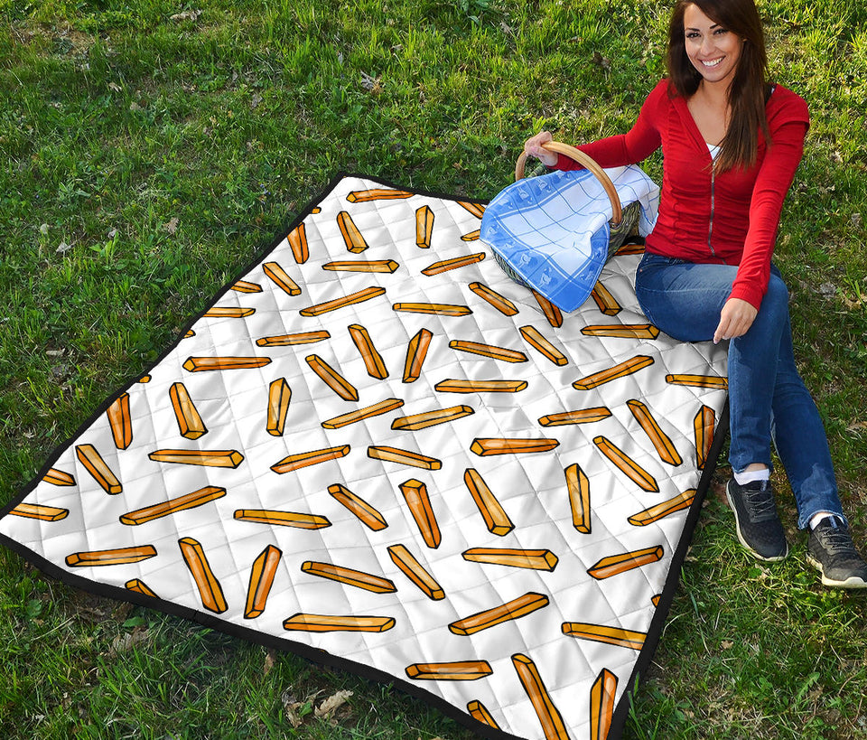 French Fries Potato Pattern Premium Quilt