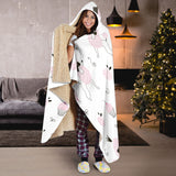 Poodle Dog Rose Cake Pattern Hooded Blanket