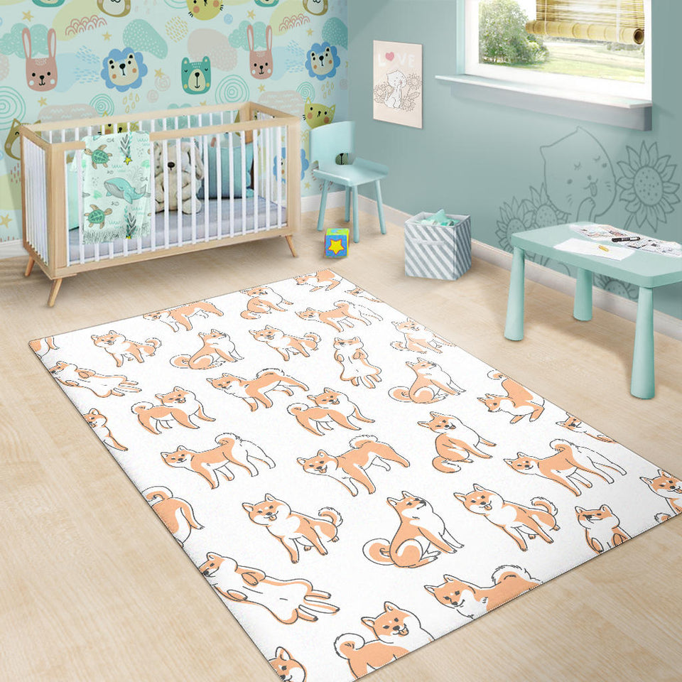 Shiba Inu Dog Pattern Area Rug