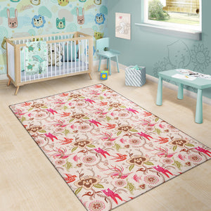 Swallow Pattern Print Design 01 Area Rug