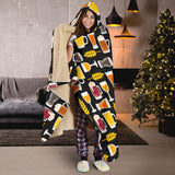 Beer Type Pattern Hooded Blanket