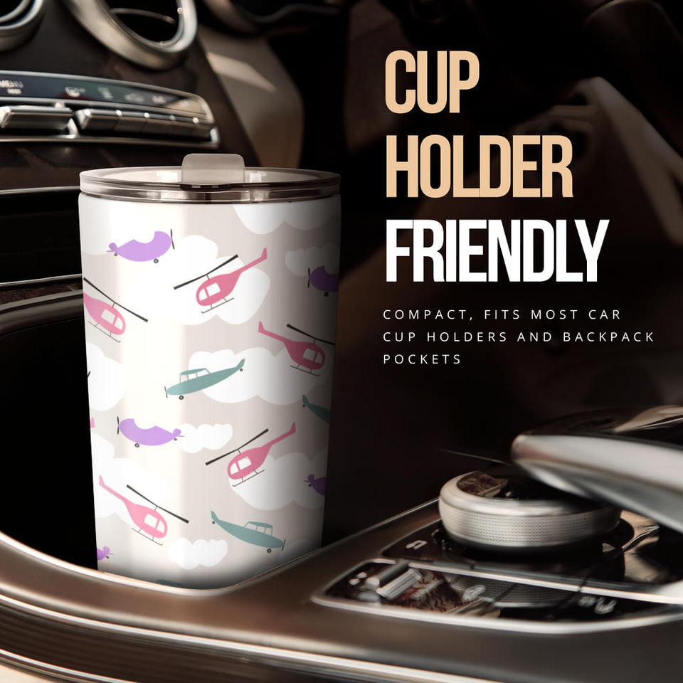 Helicopter Plane Pattern Tumbler