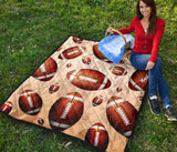 American Football Ball Design Pattern Premium Quilt