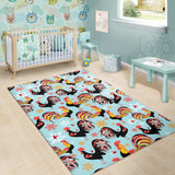 Rooster Chicken Cock Snowfalke Area Rug