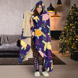 Colorful Sea Turtle Pattern Hooded Blanket