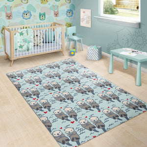 Lovely Sea Otter Pattern Area Rug