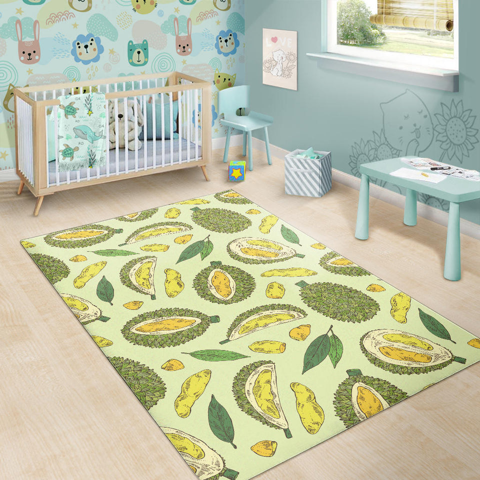 Durian Leaves Pattern Background Area Rug