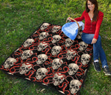 Red Snake Skull Pattern Premium Quilt