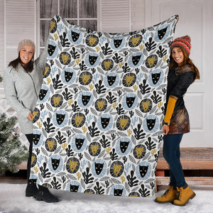 Lion Pattern Print Design 05 Premium Blanket