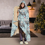 Lovely Sea Otter Pattern Hooded Blanket