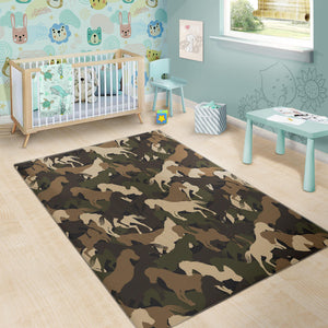 Horse Camouflage Pattern Area Rug