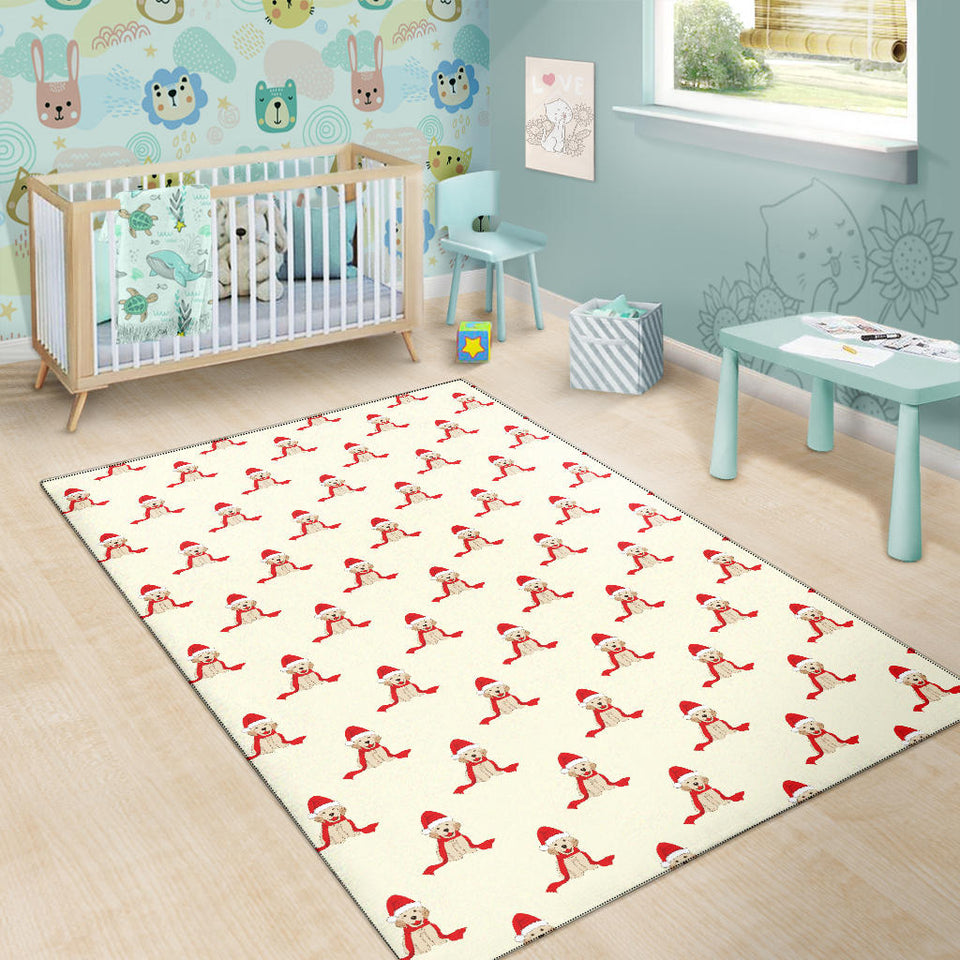 Golden Retriever Pattern Print Design 01 Area Rug