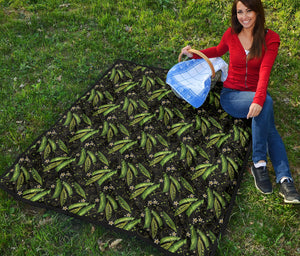 Green Peas Pattern Print Design 02 Premium Quilt