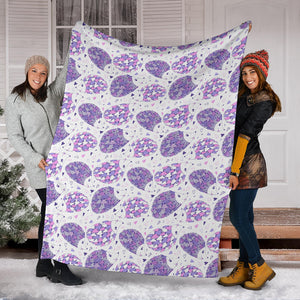 Hedgehog Pattern Print Design 05 Premium Blanket