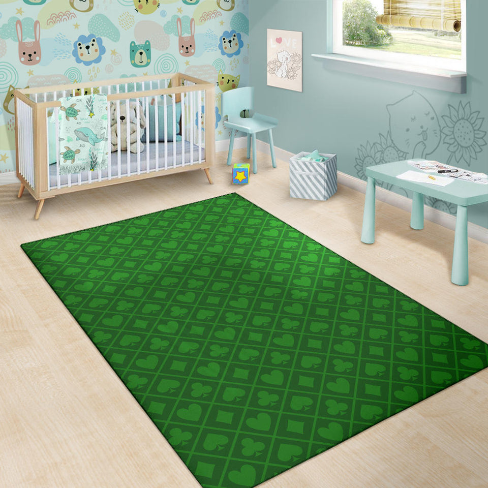 Casino Cards Suits Pattern Print Design 04 Area Rug