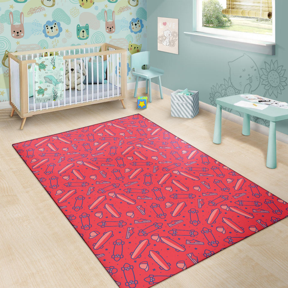 Skate Board Pattern Print Design 01 Area Rug