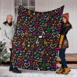Music Notes Pattern Print Design 02 Premium Blanket