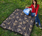 Gold Ginkgo Leaves Premium Quilt