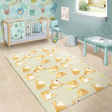 Cute Fat Shiba Inu Dog Pattern Area Rug