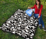 Black White Camo Camouflage Pattern Premium Quilt