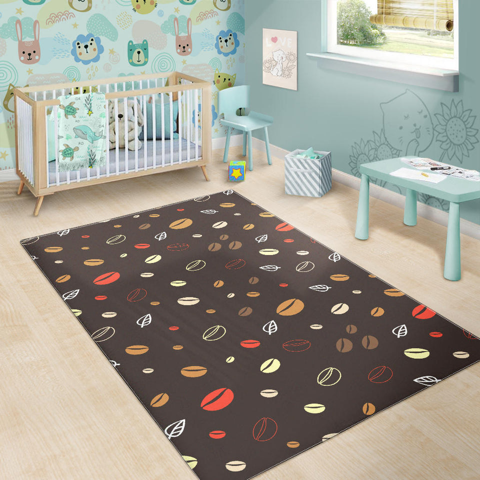 Coffee Bean Leave Pattern Area Rug