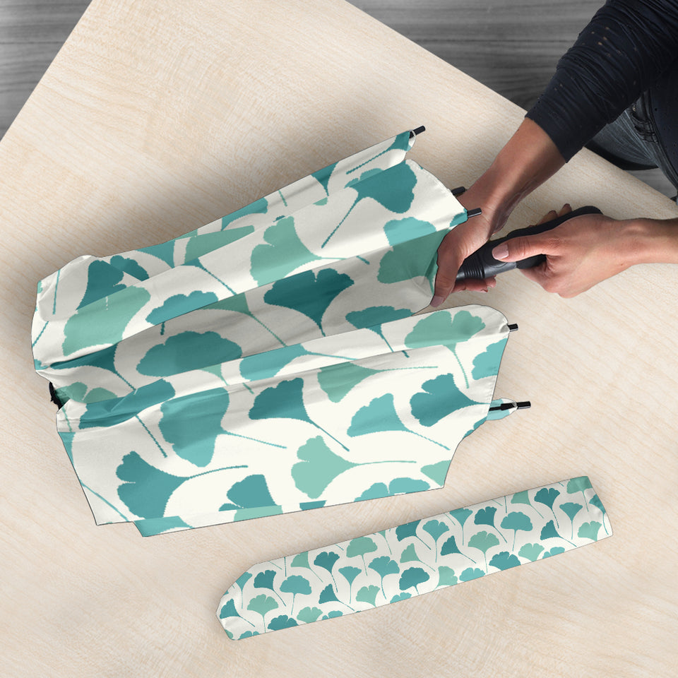 Green Ginkgo Leaves Pattern Umbrella