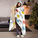 Siberian Husky And Colorful Circle Pattern Hooded Blanket