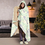 Seahorse Shell Pattern Hooded Blanket