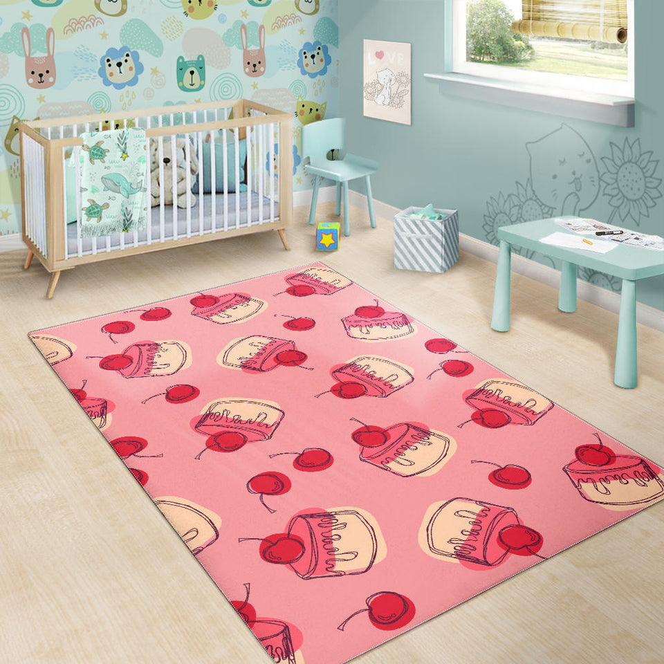 Cake Cherry Pattern Area Rug