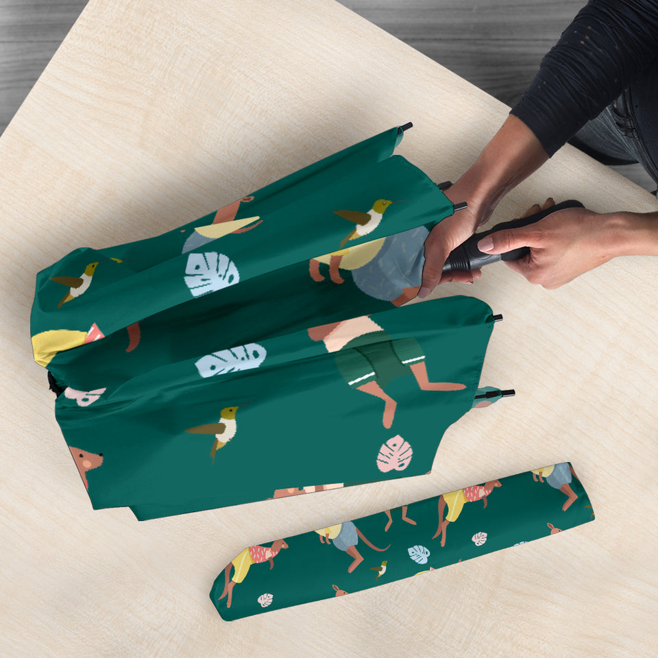 Kangaroo Leaves Pattern Umbrella
