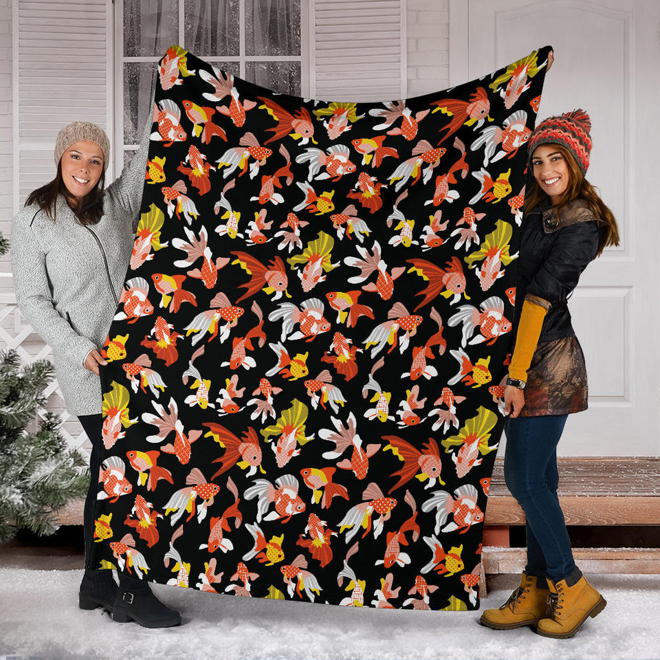Goldfish Pattern Print Design 03 Premium Blanket