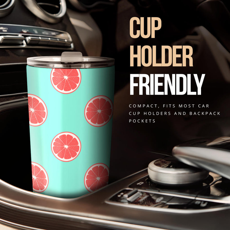 Grapefruit Green Background Tumbler