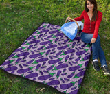 Eggplant Pattern Print Design 03 Premium Quilt