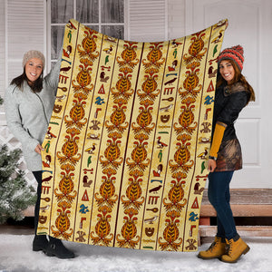 Egypt Hieroglyphics Pattern Print Design 04 Premium Blanket