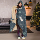 Windmill Tree Pattern Hooded Blanket