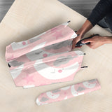 Cute Moon Cloud Star Pattern Pink Dot Background Umbrella